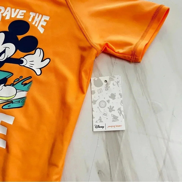 Disney's Mickey Mouse Boys "Brave the Wave" Rash Guard Swimsuit Top Size 4T - Picture 5 of 6